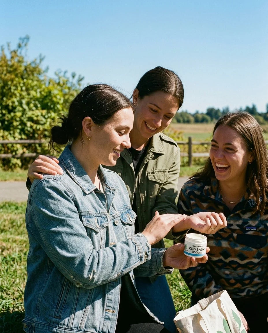3 women trying the balm